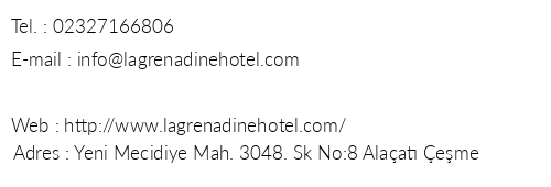 La Grenadine Hotel telefon numaralar, faks, e-mail, posta adresi ve iletiim bilgileri